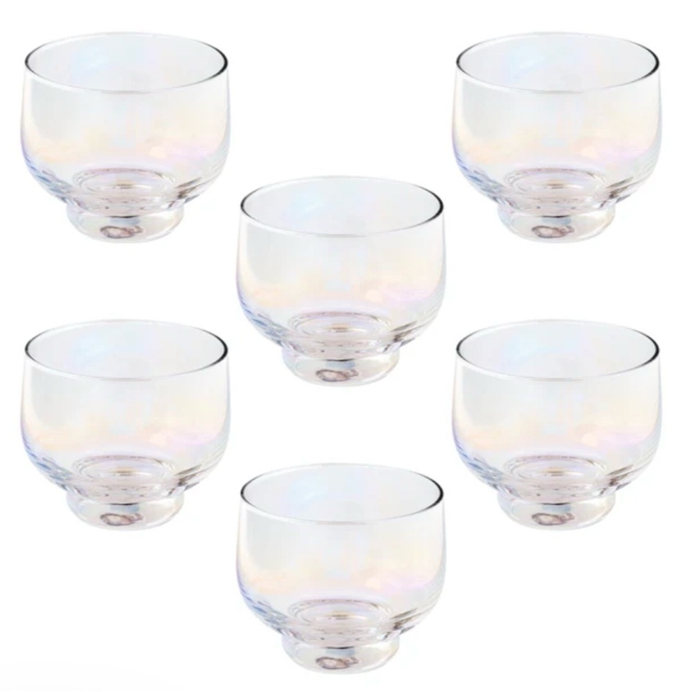 Karma Lexi Collection mid-century design luster shot glasses set of 6-NWT